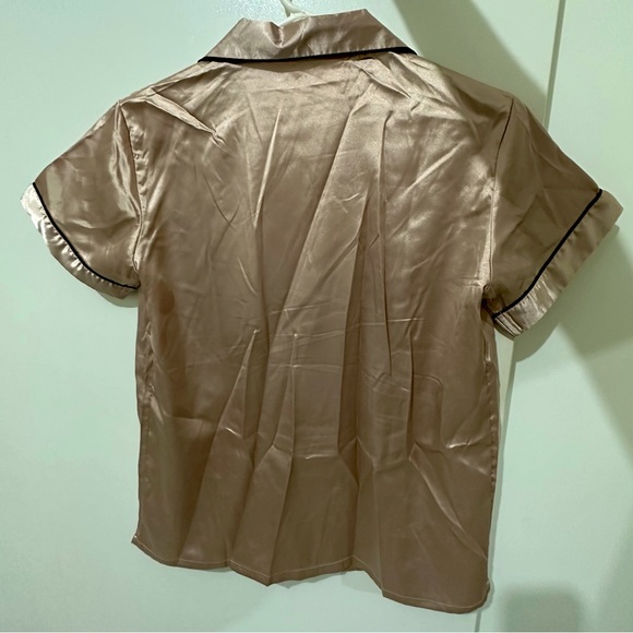 Short sleeve silk pajama top - Picture 2 of 4